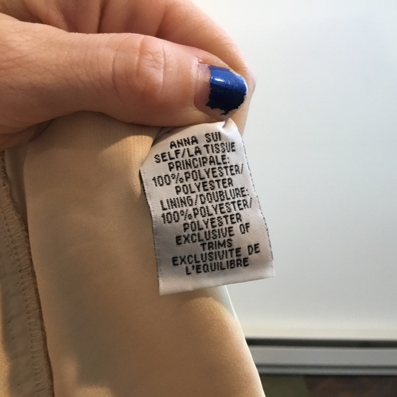 Anna Sui Tan Pleated Tiered Strapless Dress - Picture 7 of 8